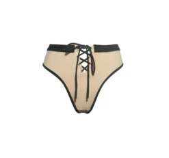 Hamade Activewear Lace Up High Cut Bottoms - Sand/Black