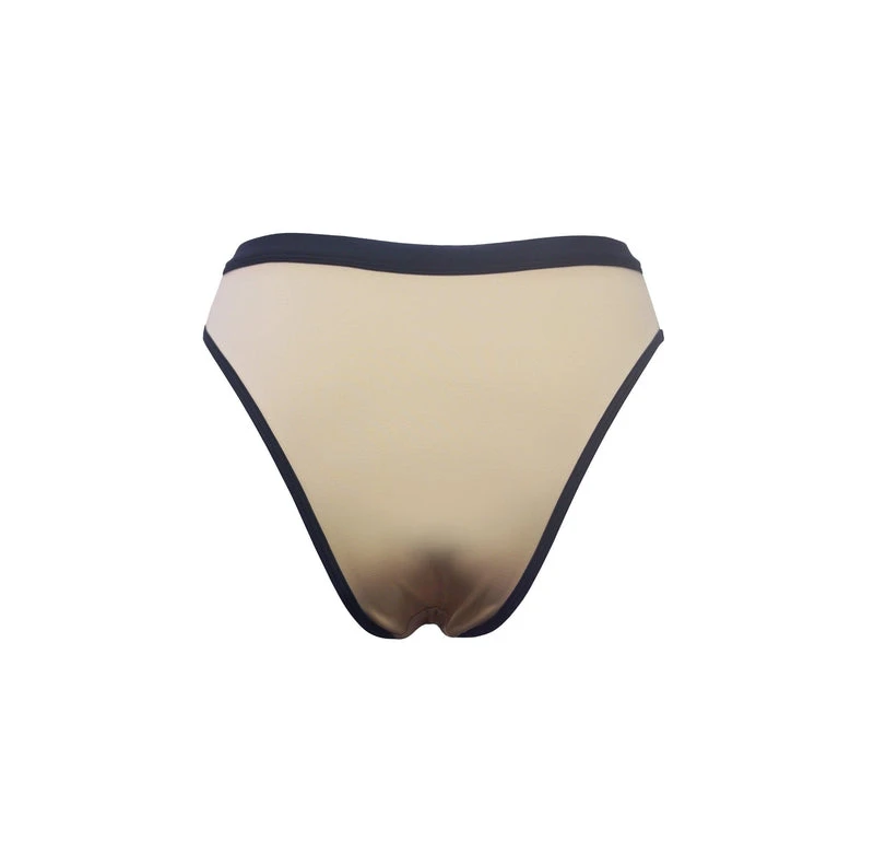 Hamade Activewear Lace Up High Cut Bottoms - Sand/Black