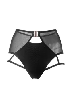 Hamade Activewear High Waisted Mesh Garter Bottoms - Black