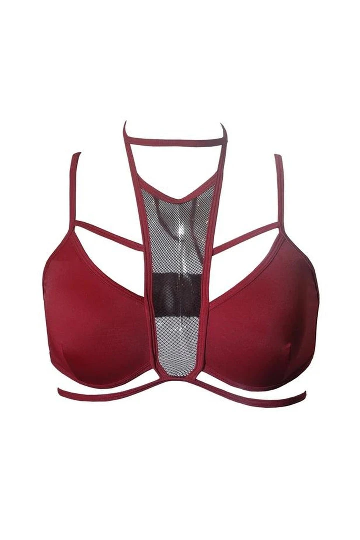 Hamade Activewear Strappy Halter Neck Top - Brick Red All Pole Wear