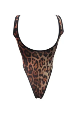 All Pole Wear Hamade Activewear Classic High-cut Bodysuit - Leopard