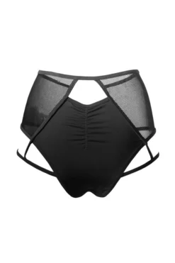 Hamade Activewear High Waisted Mesh Garter Bottoms - Black