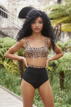 Lunalae Dahlia Eco Bottoms - Black/Leopard All Pole Wear