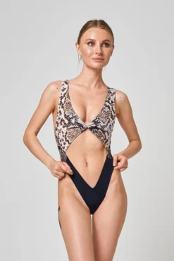 All Pole Wear Shark Polewear Benita Bodysuit - Snake/Black