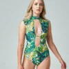 All Pole Wear Shark Polewear Passion Bodysuit - Green Fern