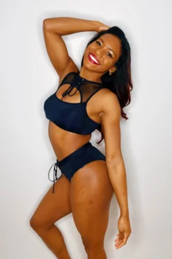 Hamade Activewear Lace Up High Cut Bottoms - Black All Pole Wear