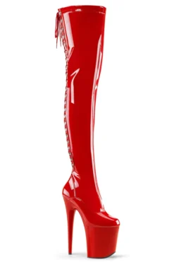 Shoes Pleaser USA Flamingo-3063 8inch Thigh High Pleaser Boots - Patent Red