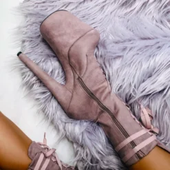 Shoes Hella Heels High BabyDoll 8inch Boots - Lilac Mink