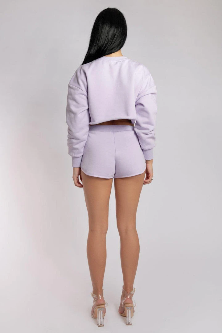 Creatures Of XIX Oversized Cropped Jumper - Lilac