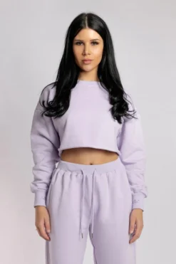 Creatures Of XIX Oversized Cropped Jumper - Lilac