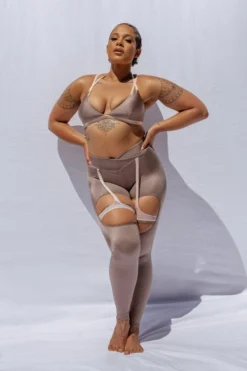 Creatures Of XIX Confession Garter Leggings - Bronzed