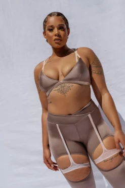 Creatures Of XIX Confession Garter Leggings - Bronzed