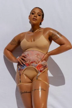 Creatures Of XIX Heavenly Mama Garter Bodysuit - Golden All Pole Wear
