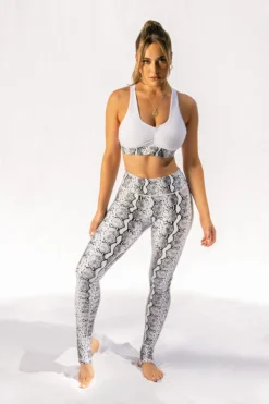 All Pole Wear Creatures Of XIX Gecko Grip Leggings - White Mamba