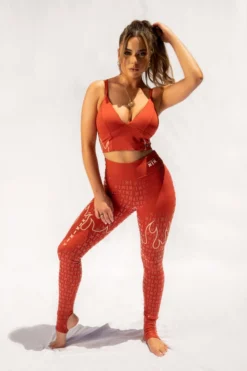 Creatures Of XIX Fya Gecko Grip Leggings - Red All Pole Wear