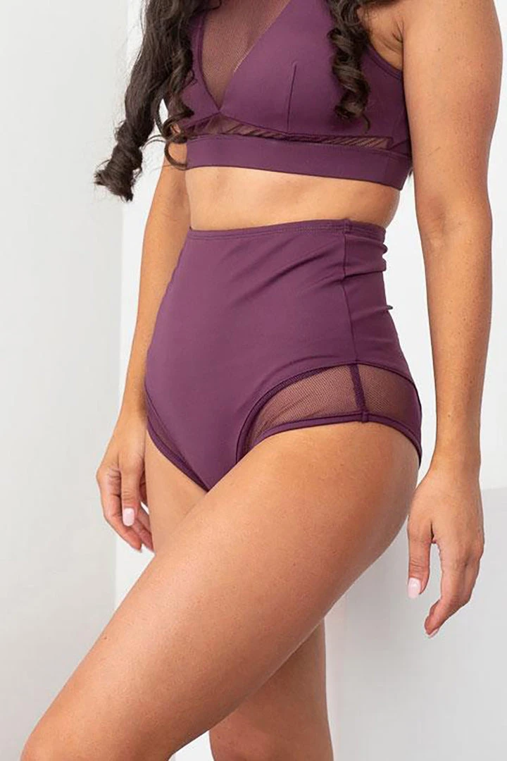 Lunalae Midnight High Waisted Bottoms - Recycled Mulberry All Pole Wear