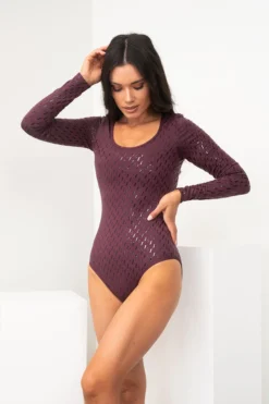 All Pole Wear Lunalae Sticky Grip Bodysuit - Recycled Mulberry