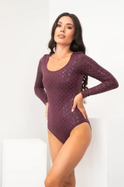 All Pole Wear Lunalae Sticky Grip Bodysuit - Recycled Mulberry