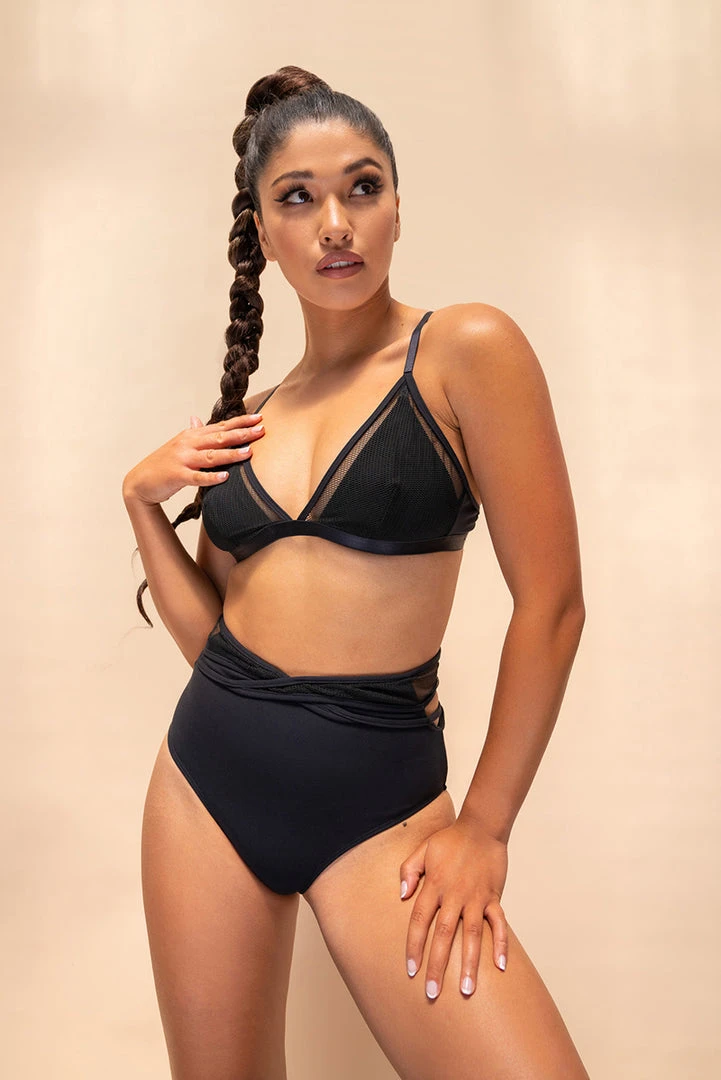 All Pole Wear Lunalae Daisy High Waisted Bottoms - Recycled Black