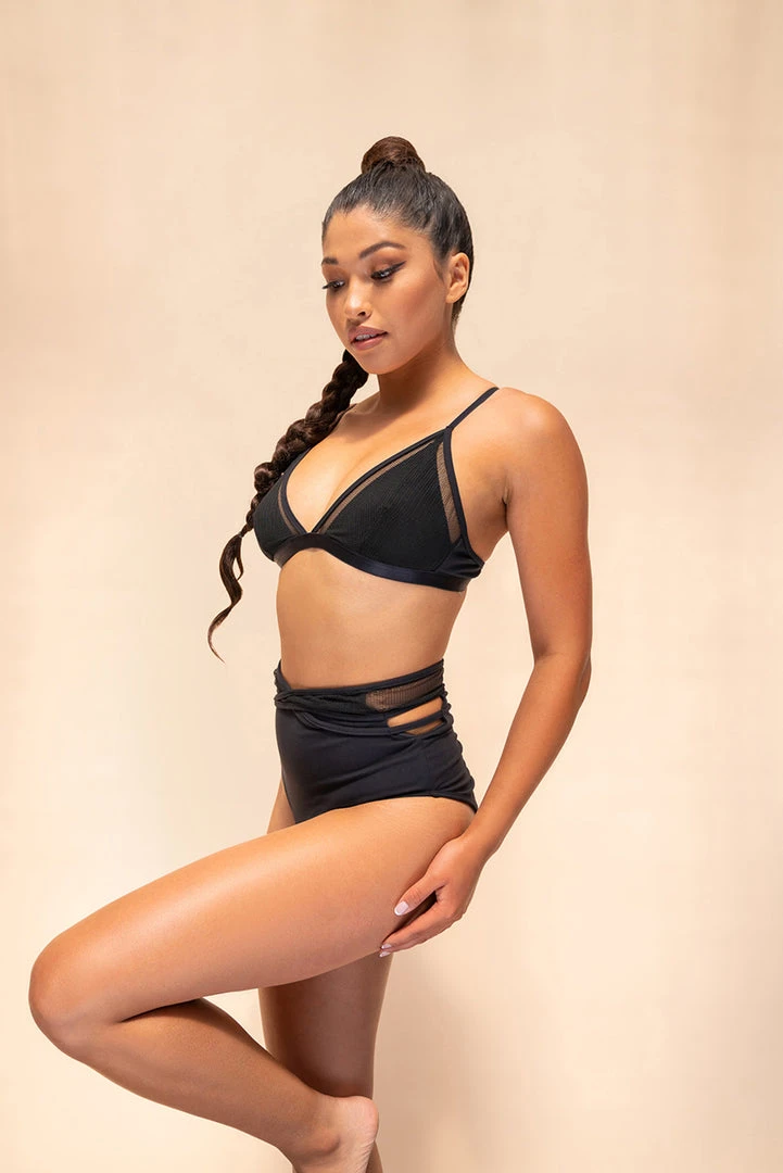 Lunalae Daisy Top - Recycled Black Plus Size Pole Wear