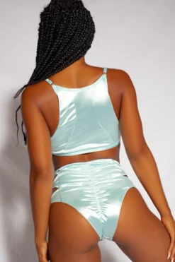 Creatures Of XIX Aphrodite Bralette - Baby Blue Satin All Pole Wear