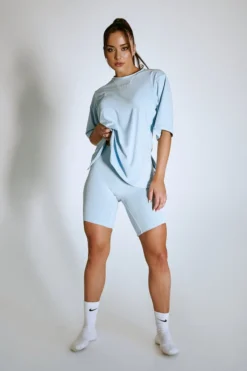 Plus Size Pole Wear Creatures Of XIX LuxLounge Oversized T-Shirt - Baby Blue