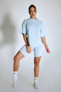 Plus Size Pole Wear Creatures Of XIX LuxLounge Oversized T-Shirt - Baby Blue