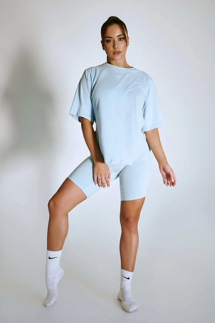 Plus Size Pole Wear Creatures Of XIX LuxLounge Oversized T-Shirt - Baby Blue