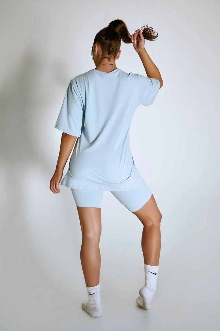 Plus Size Pole Wear Creatures Of XIX LuxLounge Oversized T-Shirt - Baby Blue
