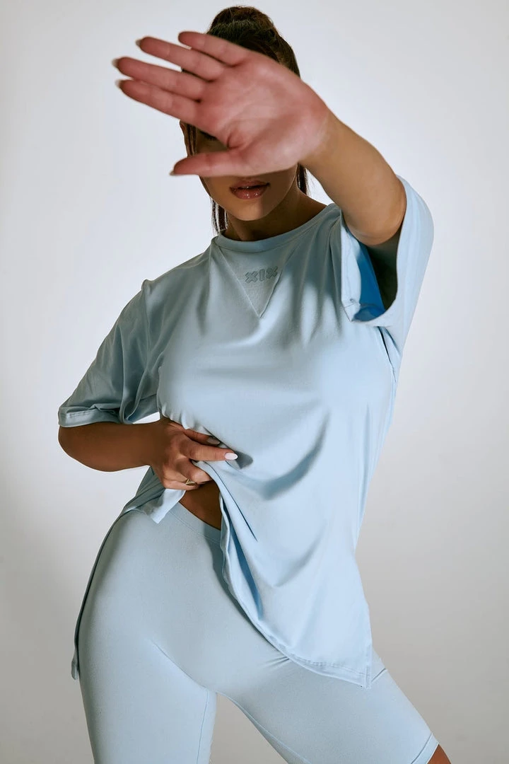 Plus Size Pole Wear Creatures Of XIX LuxLounge Oversized T-Shirt - Baby Blue