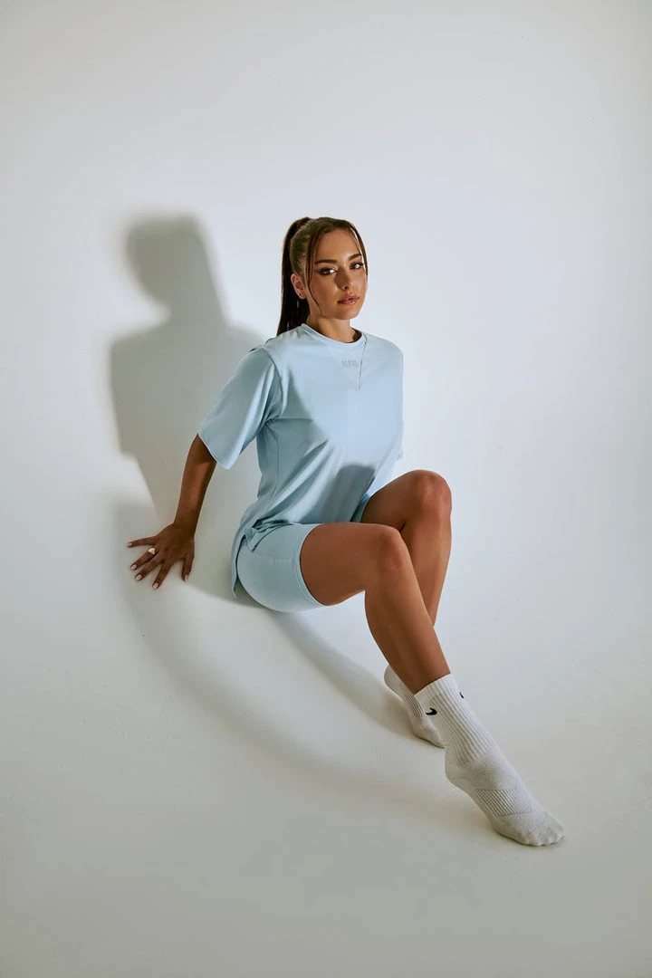 Plus Size Pole Wear Creatures Of XIX LuxLounge Oversized T-Shirt - Baby Blue