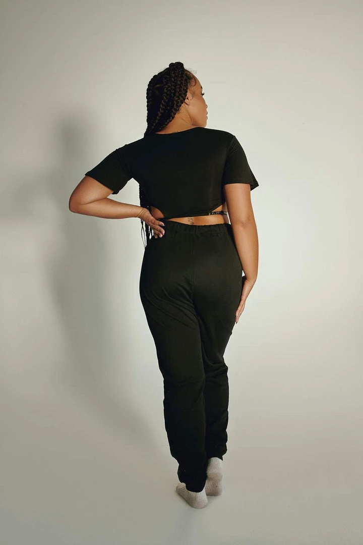 Plus Size Pole Wear Creatures Of XIX Oversized Jogger Bottoms - Black