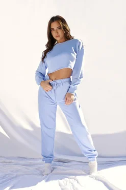Creatures Of XIX Oversized Cropped Jumper - Powder Blue Plus Size Pole Wear