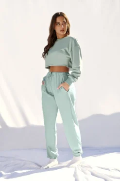 Creatures Of XIX Oversized Cropped Jumper - Sage
