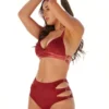 All Pole Wear Creatures Of XIX Aphrodite High Waist Bottoms - Maroon Suede