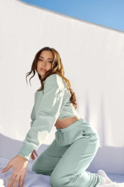 Creatures Of XIX Oversized Cropped Jumper - Sage