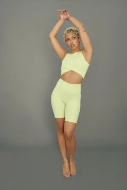 All Pole Wear Creatures Of XIX Move It Ribbed Corset Biker Shorts - Appletini