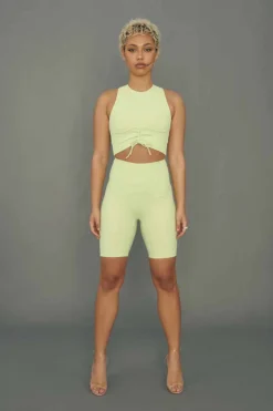 All Pole Wear Creatures Of XIX Move It Ribbed Corset Biker Shorts - Appletini