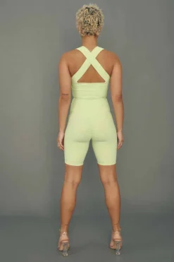 Creatures Of XIX Move It Ribbed Corset Crop - Appletini All Pole Wear