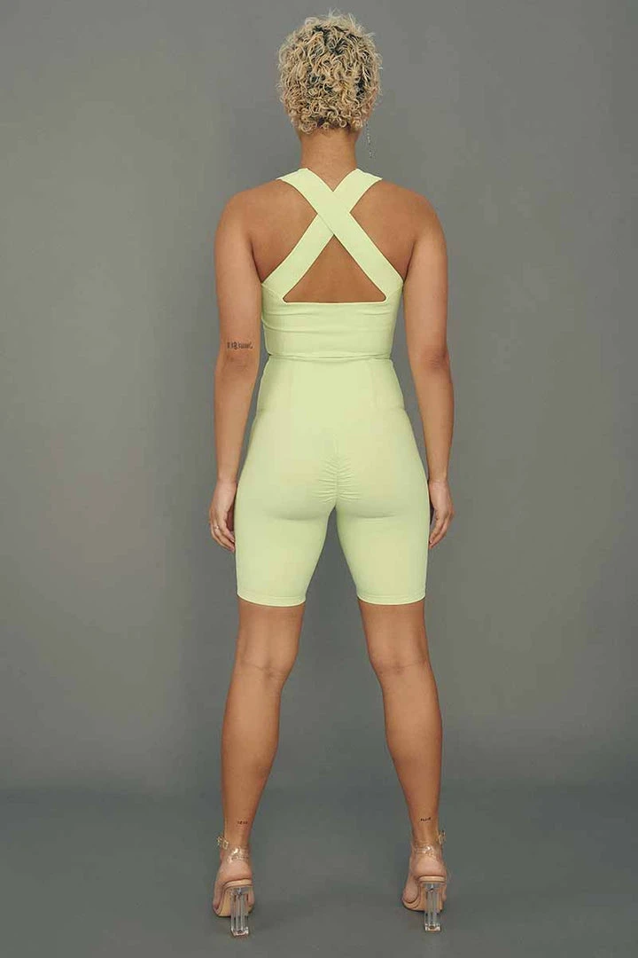 All Pole Wear Creatures Of XIX Move It Ribbed Corset Biker Shorts - Appletini