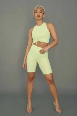 All Pole Wear Creatures Of XIX Move It Ribbed Corset Biker Shorts - Appletini