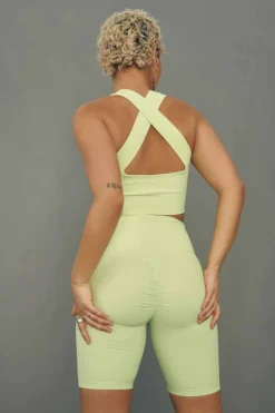 All Pole Wear Creatures Of XIX Move It Ribbed Corset Biker Shorts - Appletini