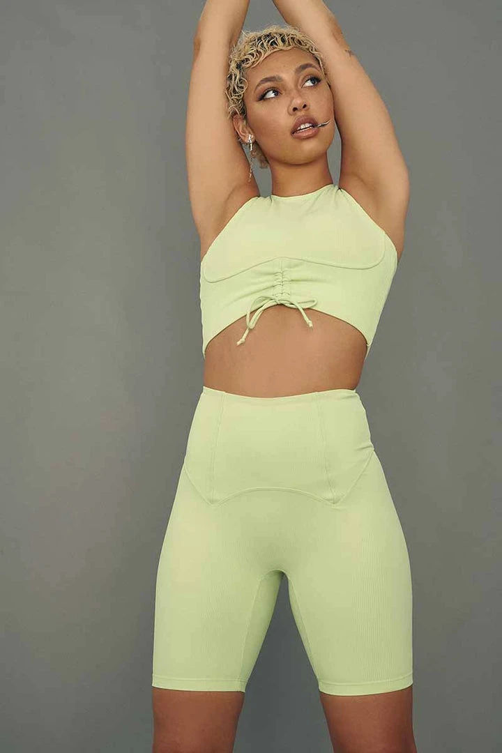 All Pole Wear Creatures Of XIX Move It Ribbed Corset Biker Shorts - Appletini