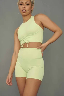 Creatures Of XIX Move It Ribbed Corset Crop - Appletini All Pole Wear