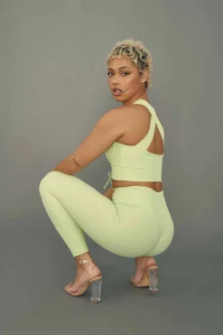 Creatures Of XIX Move It Ribbed Corset Crop - Appletini All Pole Wear