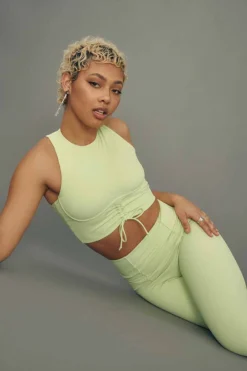 Creatures Of XIX Move It Ribbed Corset Crop - Appletini All Pole Wear