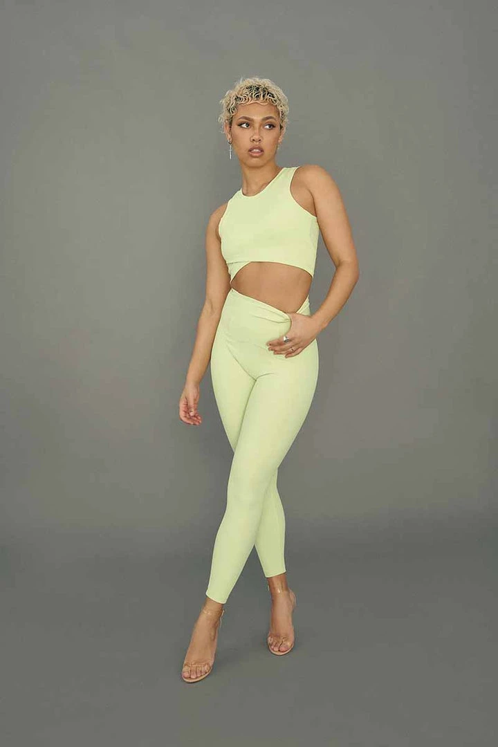 All Pole Wear Creatures Of XIX Move It Ribbed Corset Leggings - Appletini