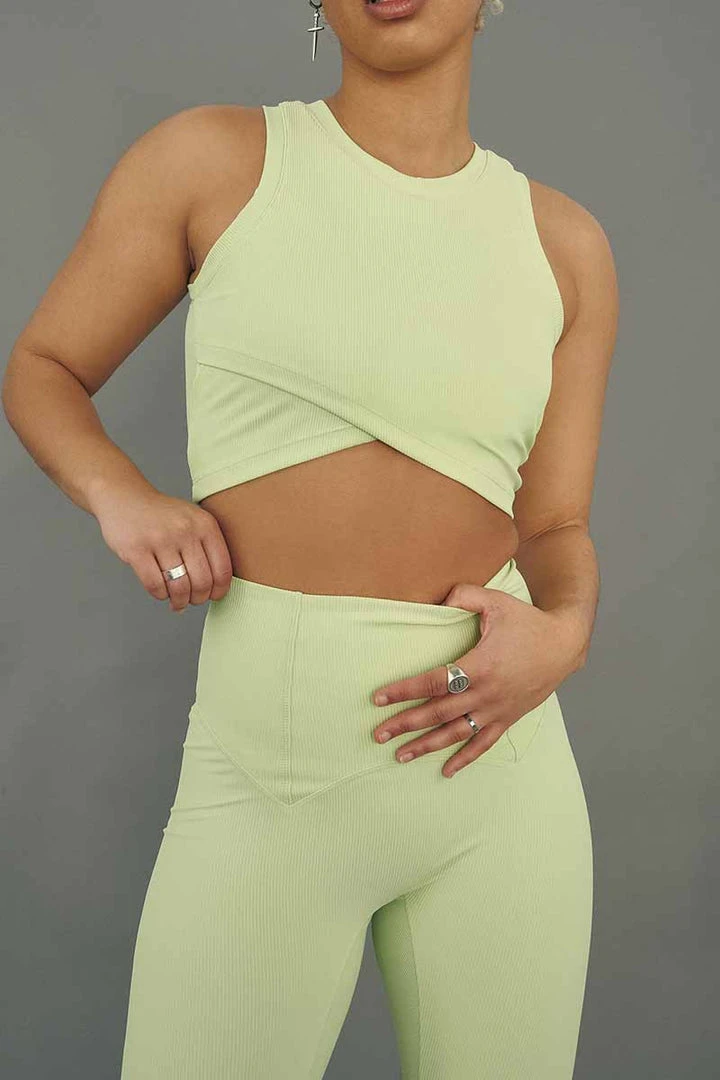 Creatures Of XIX Stretch It Out Ribbed Crop - Appletini All Pole Wear
