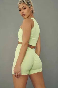 Creatures Of XIX Stretch It Out Ribbed Crop - Appletini All Pole Wear