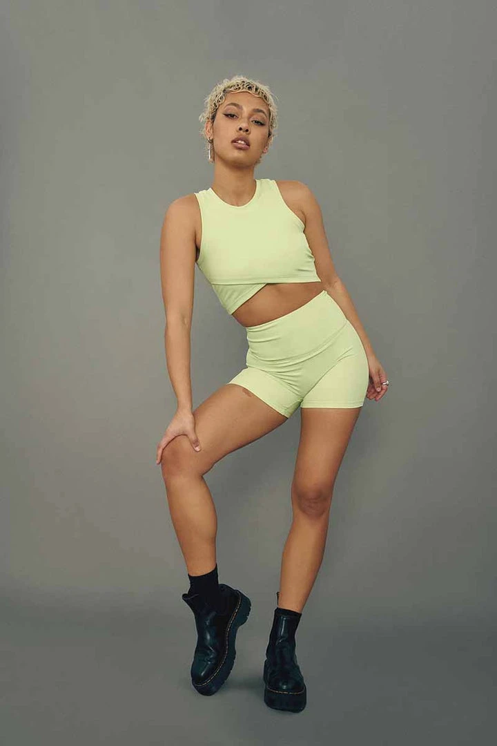 Creatures Of XIX Stretch It Out Ribbed Crop - Appletini All Pole Wear